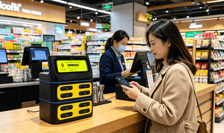 亚洲共享充电宝，超市落地项目盈利，巨大的蓝海市场，Litapower充电宝品牌