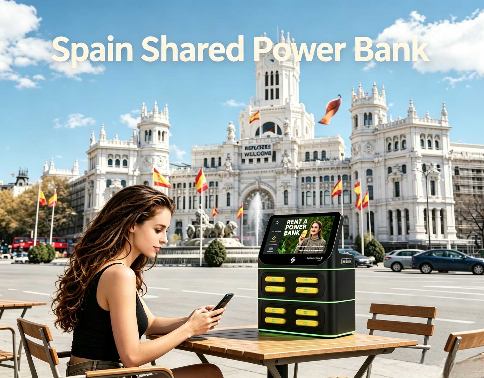 西班牙共享充电宝，Litapower出海定制共享充电宝品牌成功落地，掘金欧洲共享充电宝市场